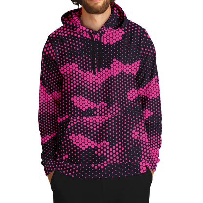 Camo Hoodie | Pink Digital Dotted Hexagonal Pullover