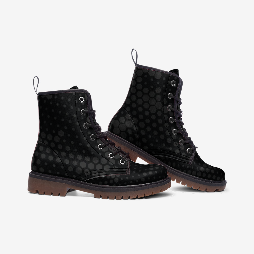 Black Camo Boots | Lightweight Leather | Stylish Hive