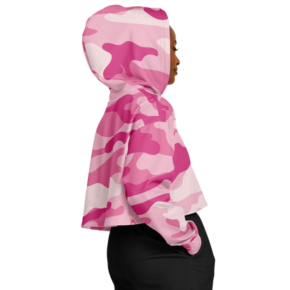 Cropped Hoodie For Women | Lavender Pink Camouflage