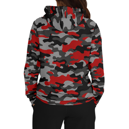 Red Camo Hoodie | Black and Gray Pixel Camouflage