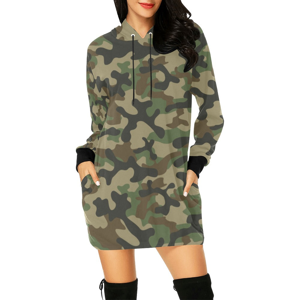 Camo Hoodie Dress | Military Brown Camouflage