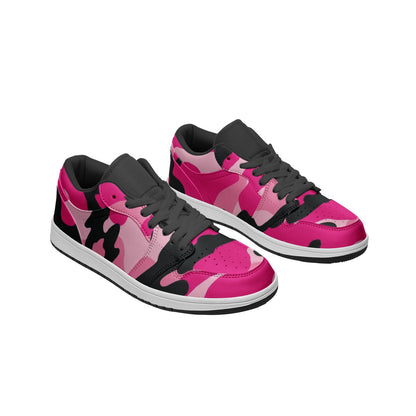 Pink Camo Sneakers | Black & Cerise Combo | Unisex Low Top