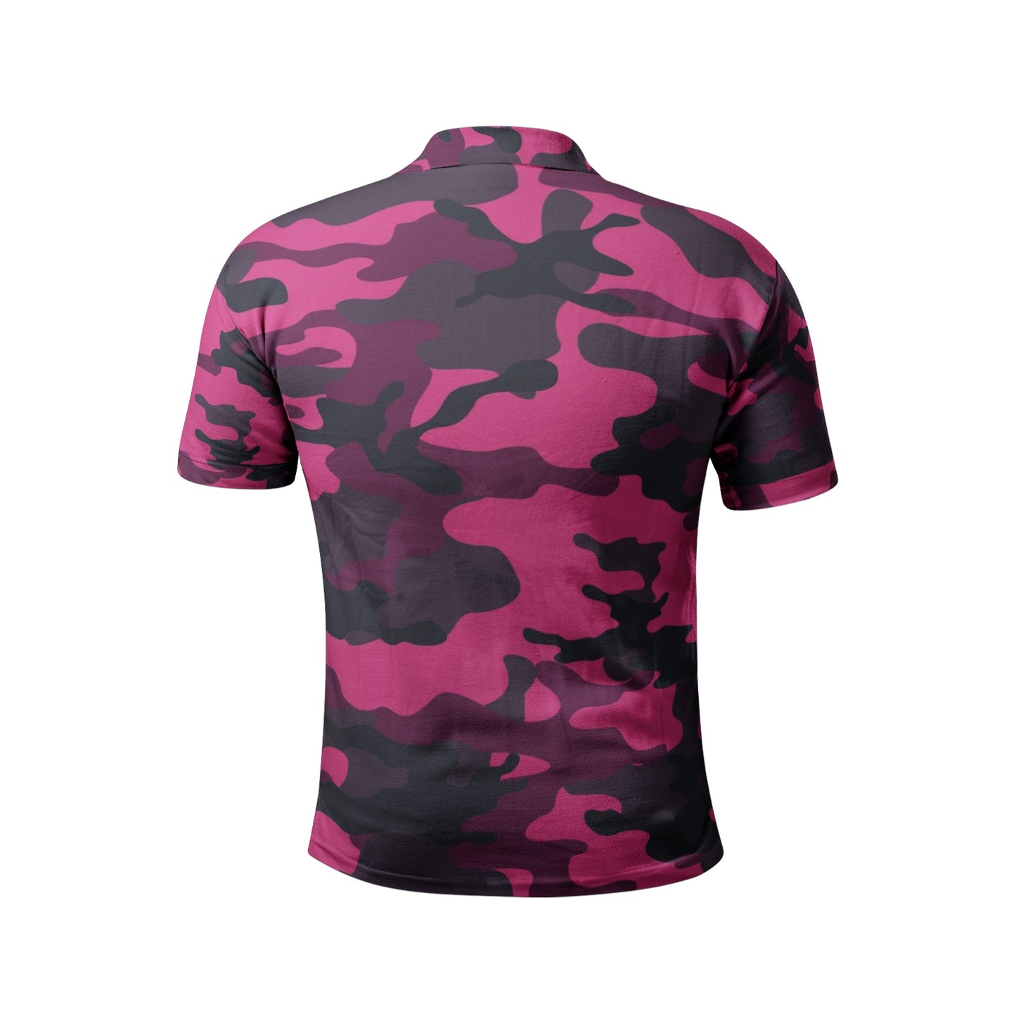 Pink Camo Golf Shirt | Mixed Onyx & Deep Blue Camouflage