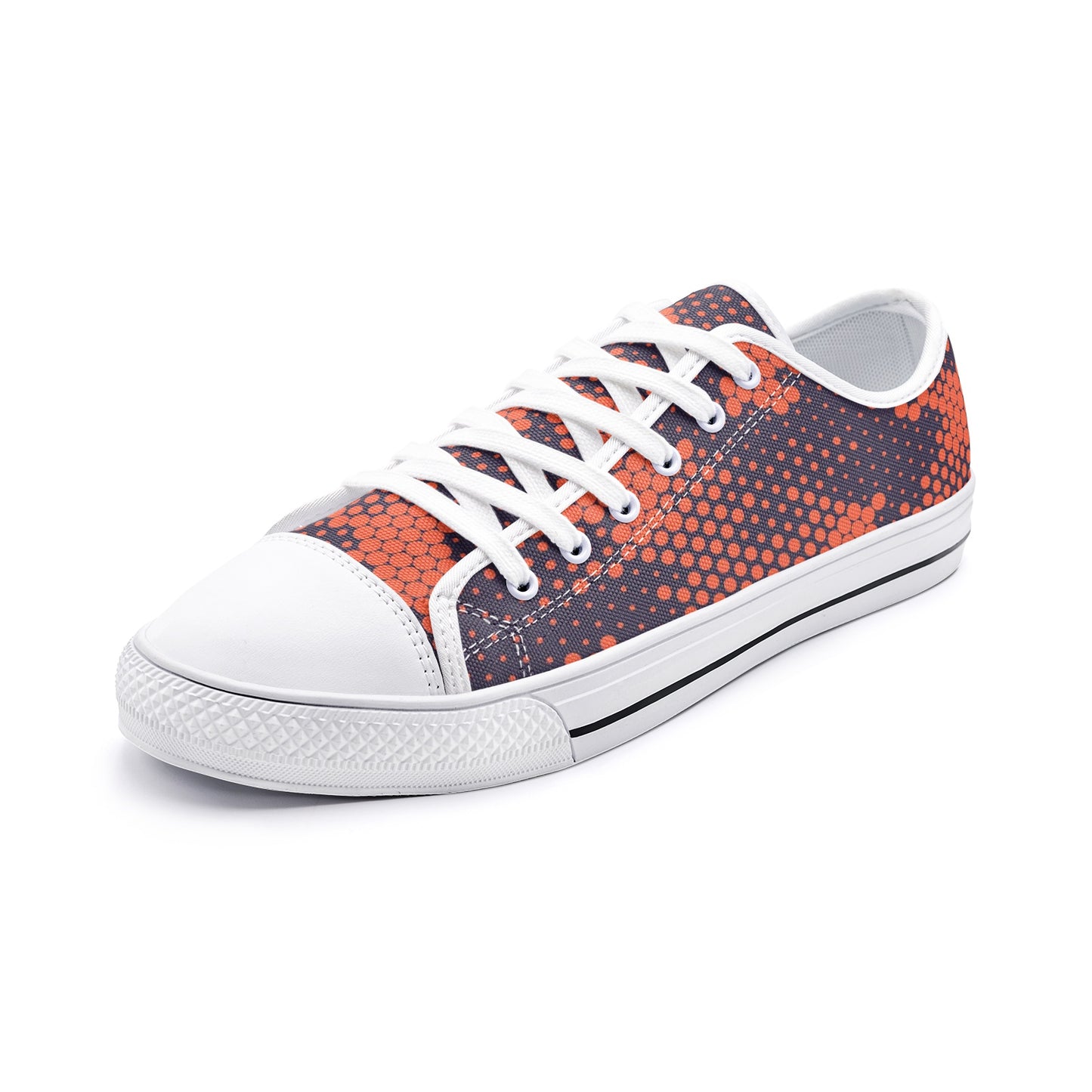 Camo Shoes | Low Top Canvas | Orange & Blue Digital