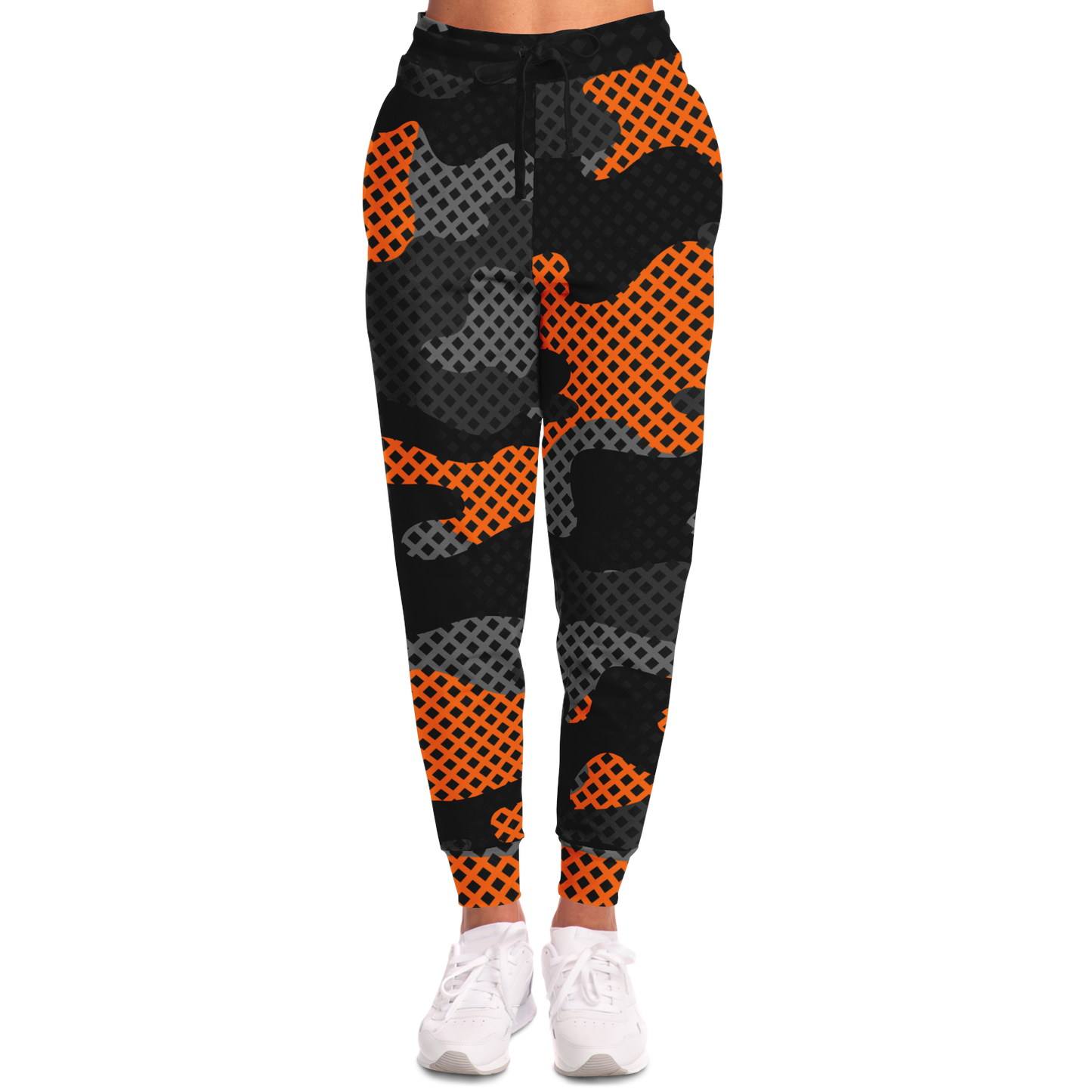 Camo Joggers | Unisex | Black & Orange Pixel