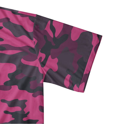 Pink Camo Golf Shirt | Mixed Onyx & Deep Blue Camouflage