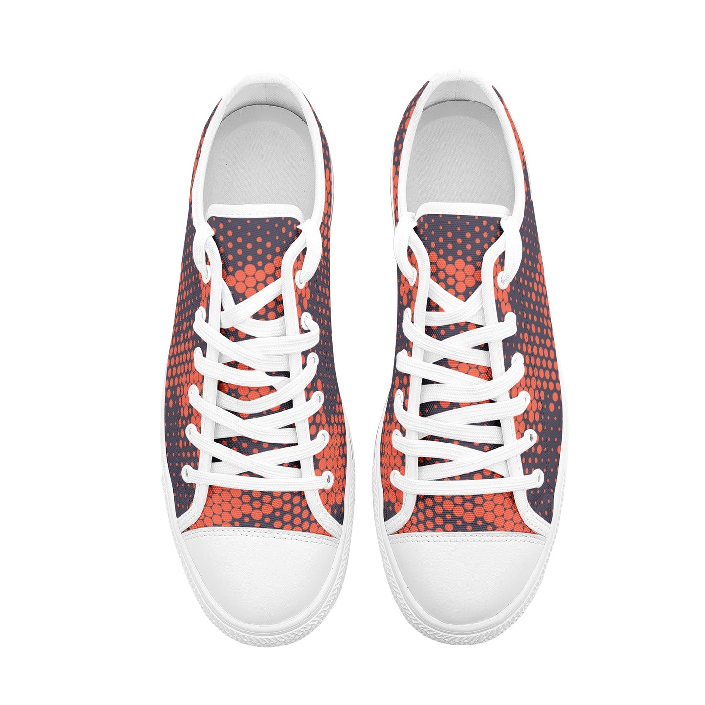 Camo Shoes | Low Top Canvas | Orange & Blue Digital