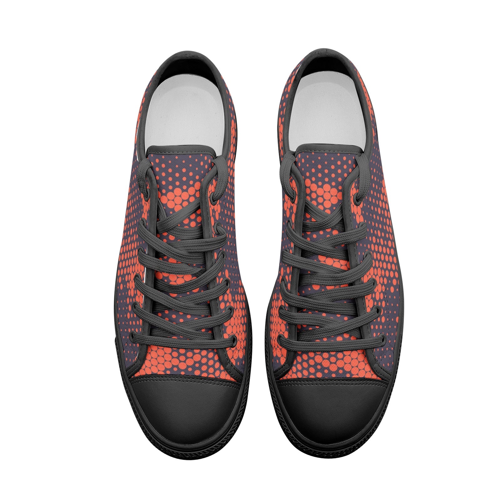 Camo Shoes | Low Top Canvas | Orange & Blue Digital