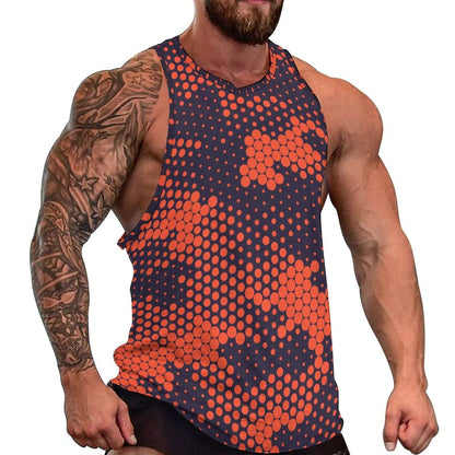 Camo Tank Top | Orange & Blue Digital Camouflage