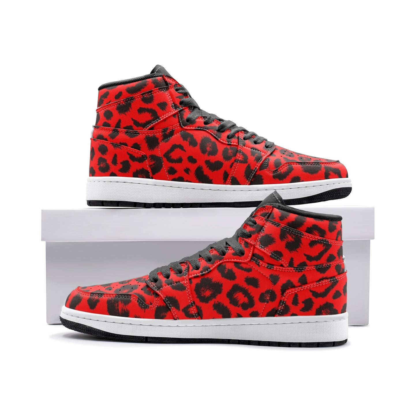 Leopard Sneakers AJ1 | High-top | Red & Black