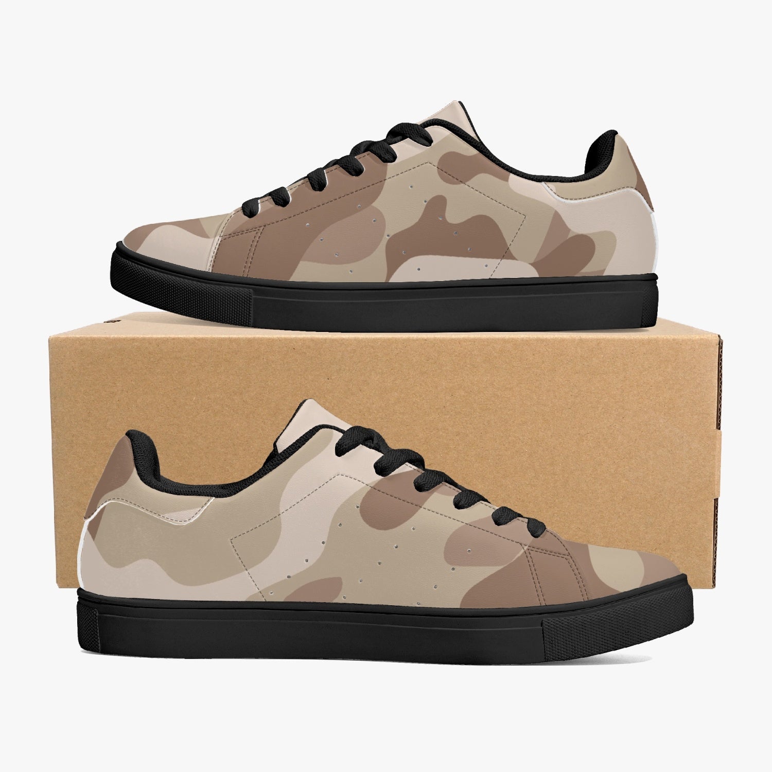 Camo Sneakers | Classic Low-Top Leather | Desert Brown