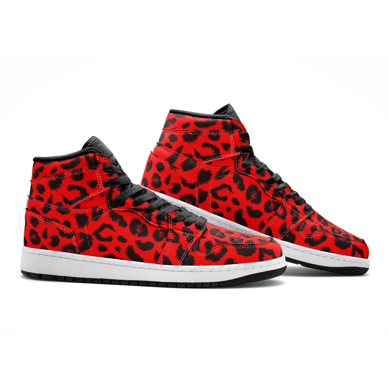 Leopard Sneakers AJ1 | High-top | Red & Black