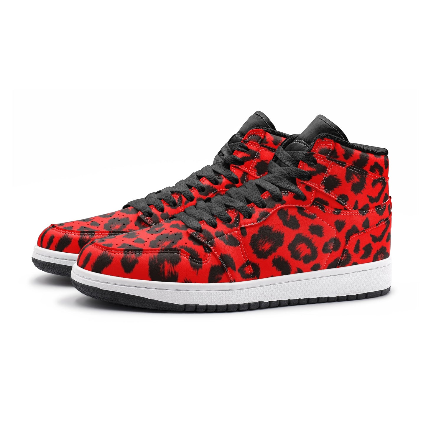 Leopard Sneakers AJ1 | High-top | Red & Black