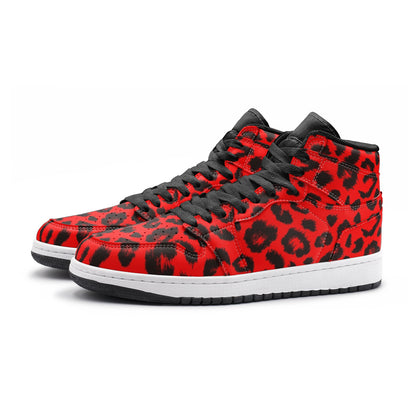 Leopard Sneakers AJ1 | High-top | Red & Black