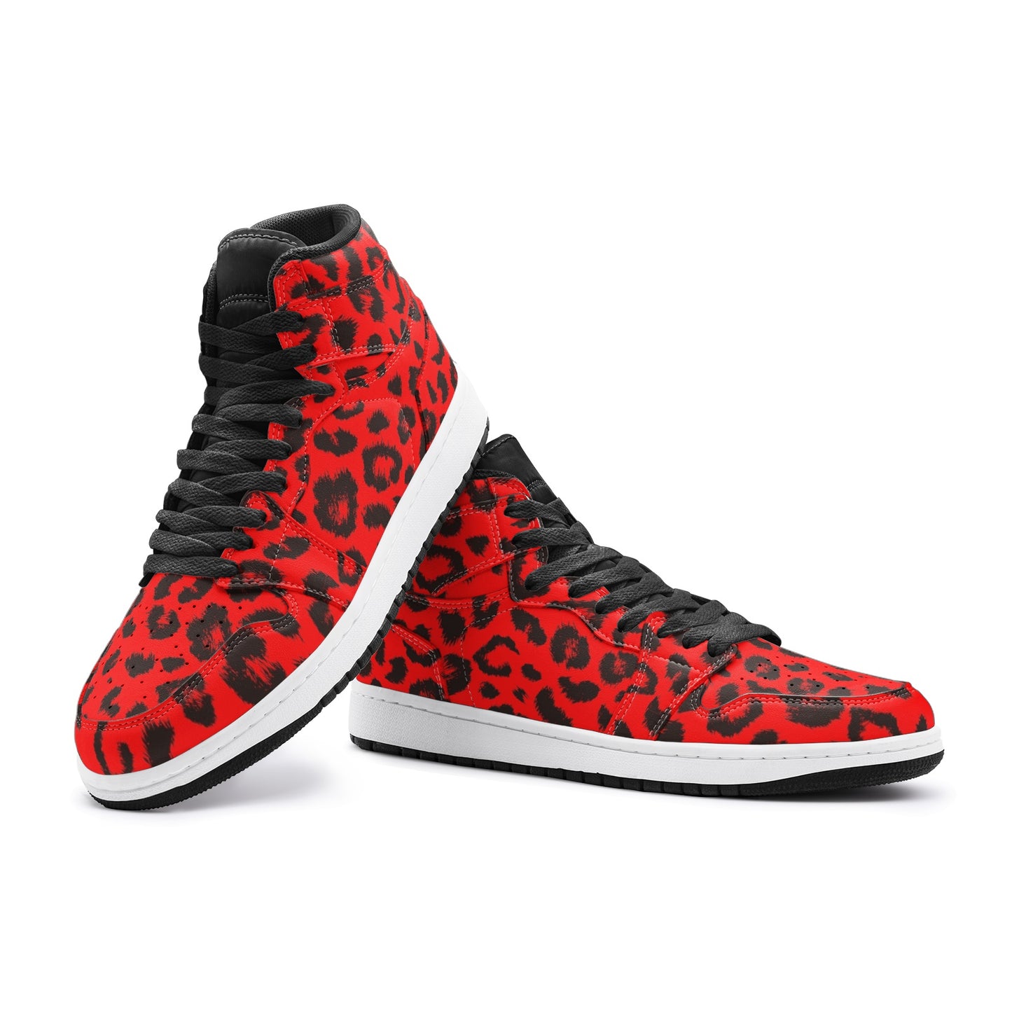 Leopard Sneakers AJ1 | High-top | Red & Black