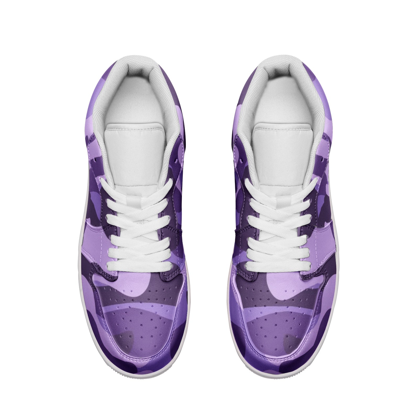 Camo Shoes | Purple, Blue & Mauve Low Top Leather Sneakers