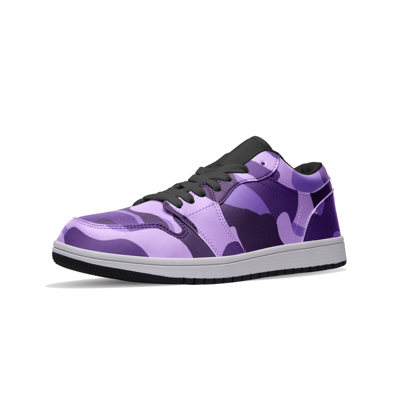 Camo Shoes | Purple, Blue & Mauve Low Top Leather Sneakers