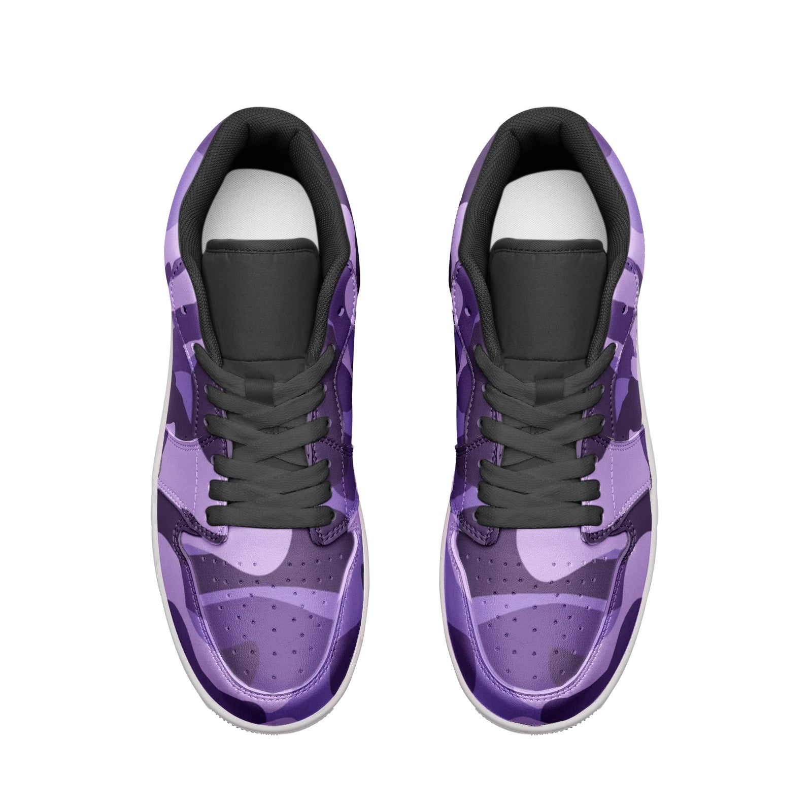 Camo Shoes | Purple, Blue & Mauve Low Top Leather Sneakers