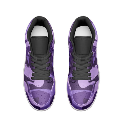 Camo Shoes | Purple, Blue & Mauve Low Top Leather Sneakers