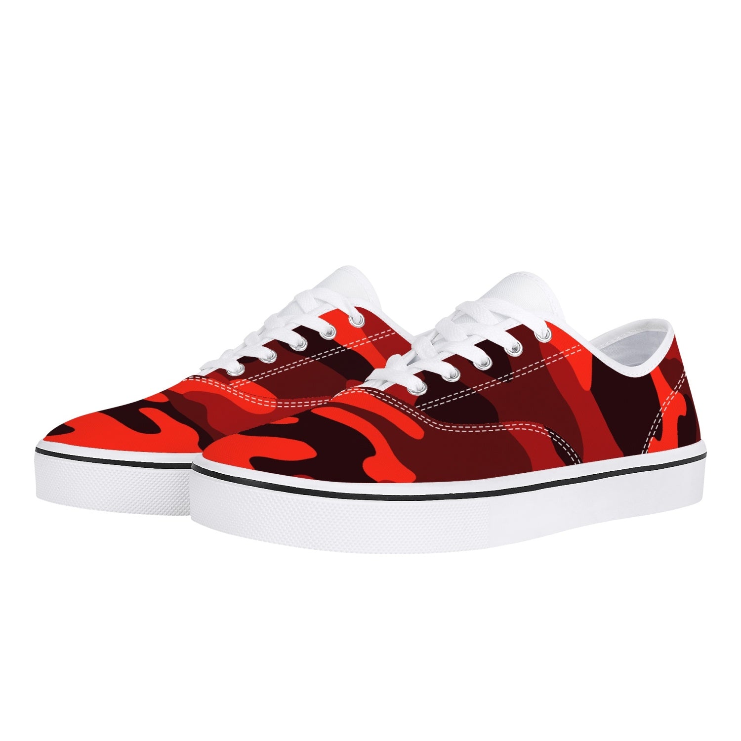 Camo Skate Shoes | Scarlet Red & Black Camouflage