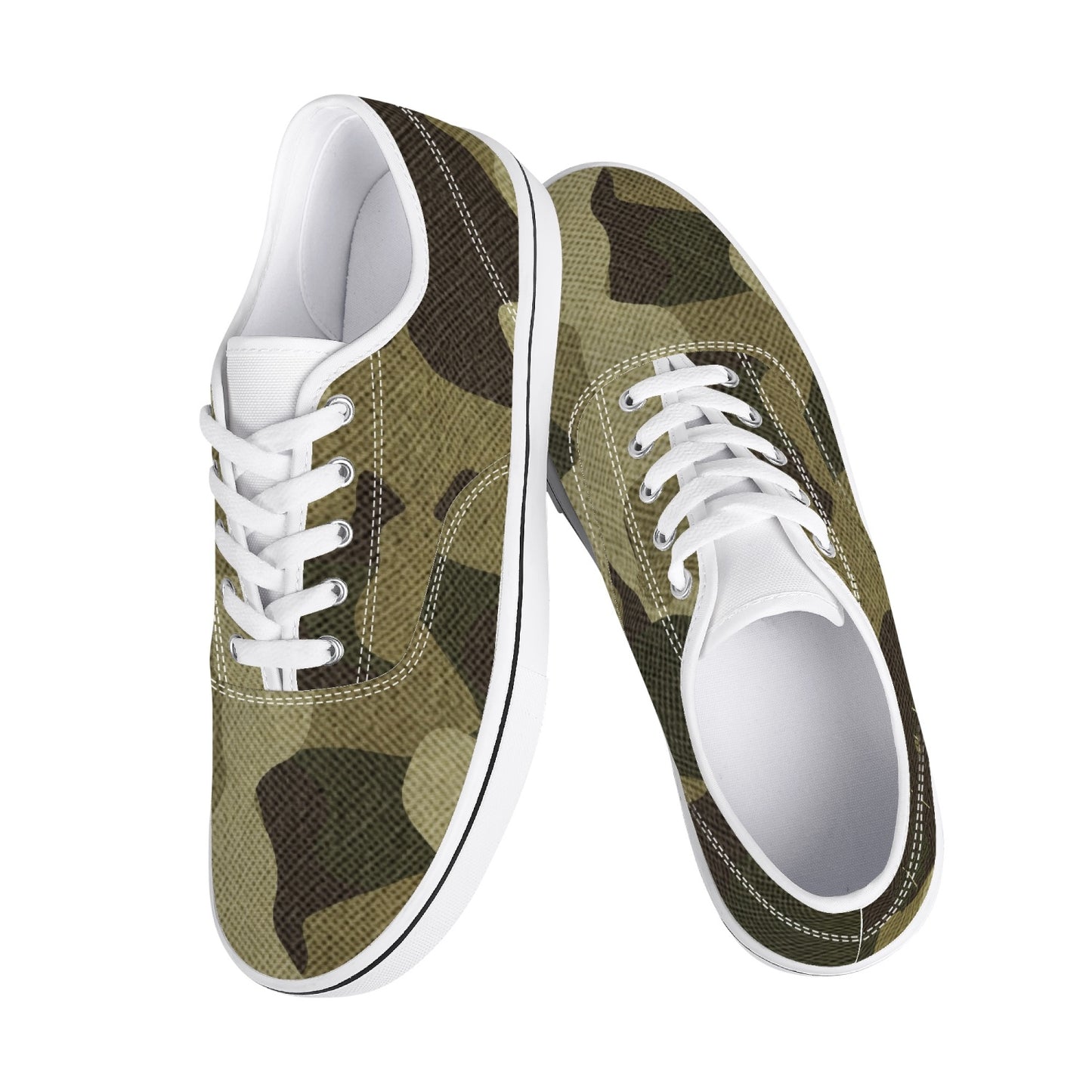 Camo Skate Shoes | Green Fabric Camouflage