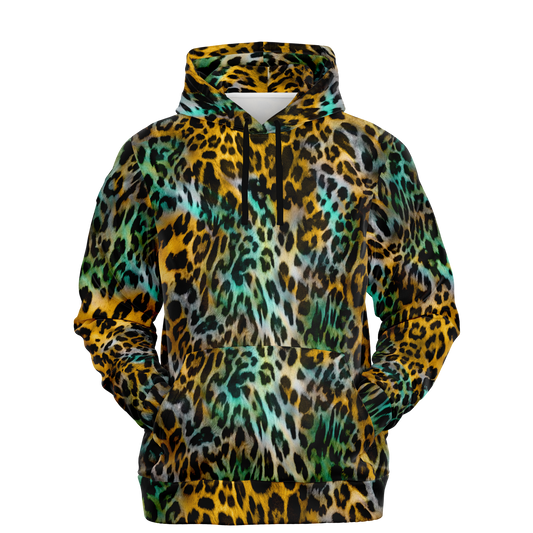 Leopard Hoodie | Yellow and Blue Abstract Pattern