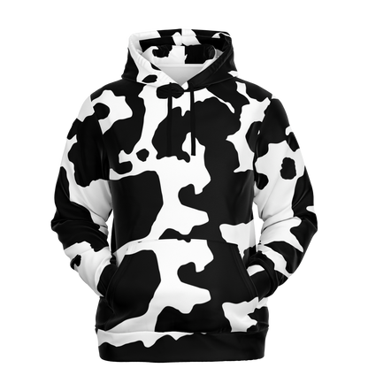 Camo Hoodie | Black & White Cow Camouflage