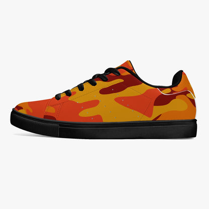 Camo Sneakers | Classic Low-Top Leather | Orange & Red