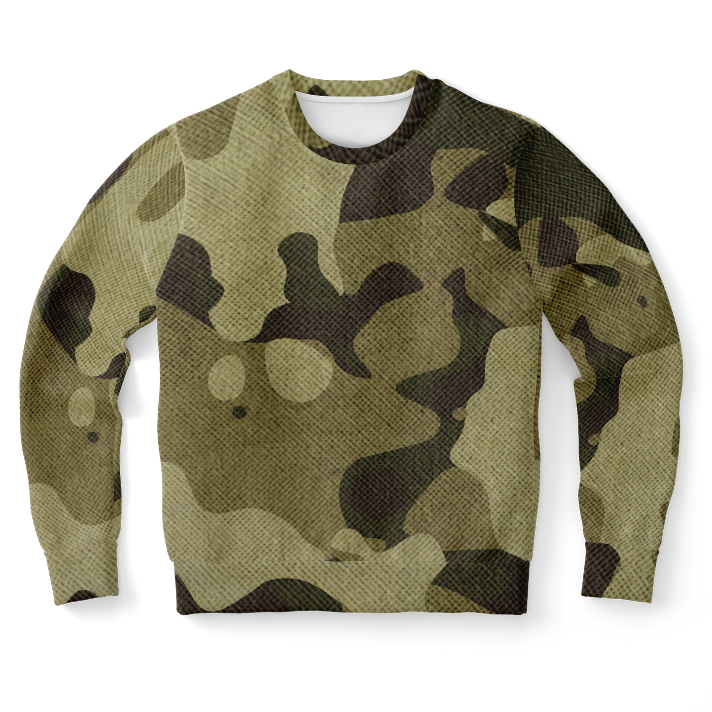 Camo Sweatshirt | Unisex | Green Fabric Camouflage