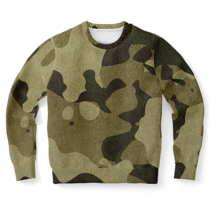 Camo Sweatshirt | Unisex | Green Fabric Camouflage