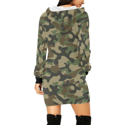 Camo Hoodie Dress | Military Brown Camouflage