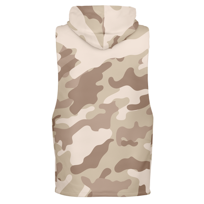 Sleeveless Hoodie | Brown Desert Camouflage