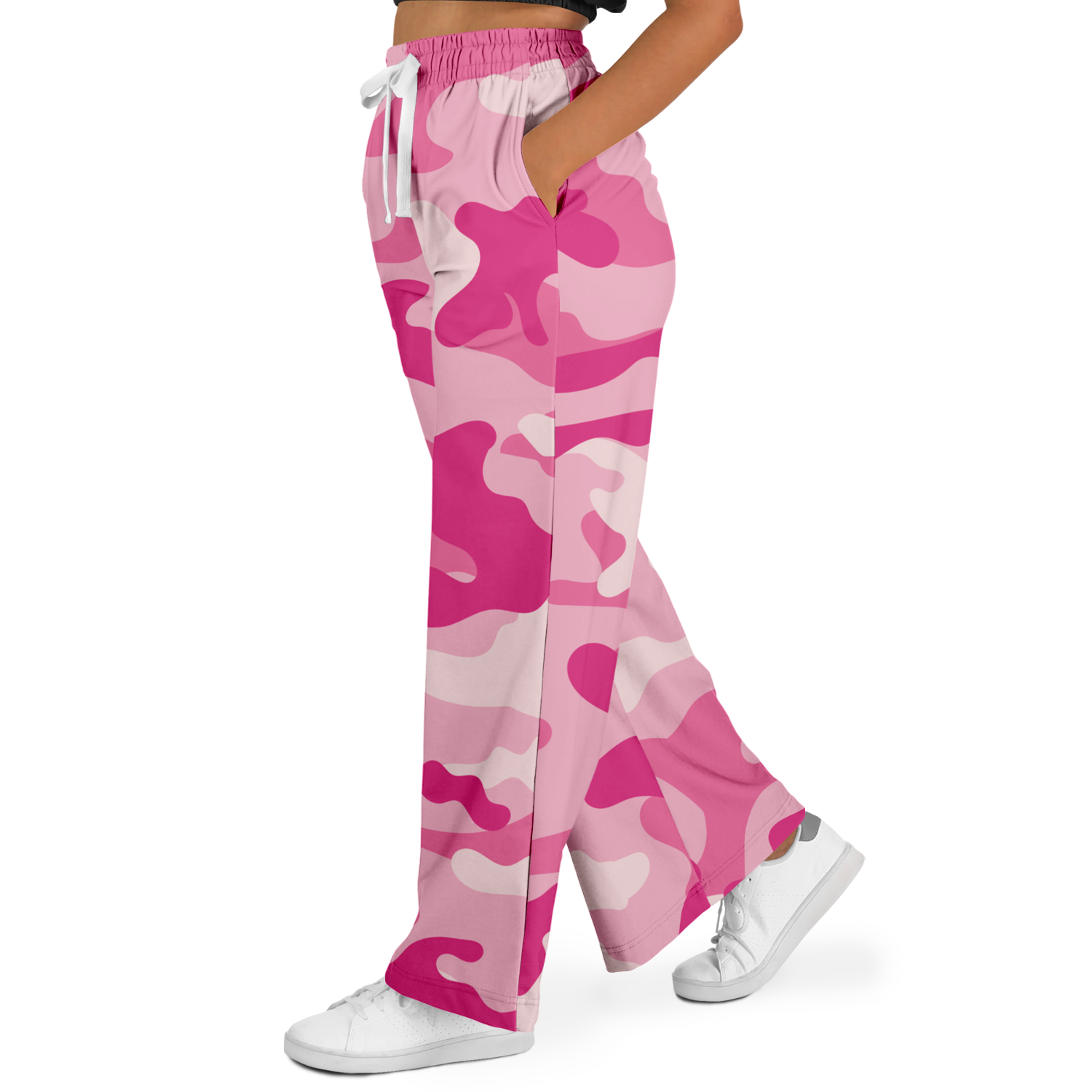 Camo Wide Leg Pants | Lavender Pink Camouflage