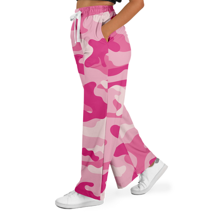 Camo Wide Leg Pants | Lavender Pink Camouflage