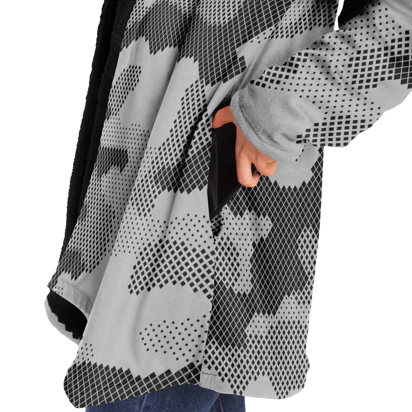 Camo Cloak | Gray Digital Camouflage | Microfleece