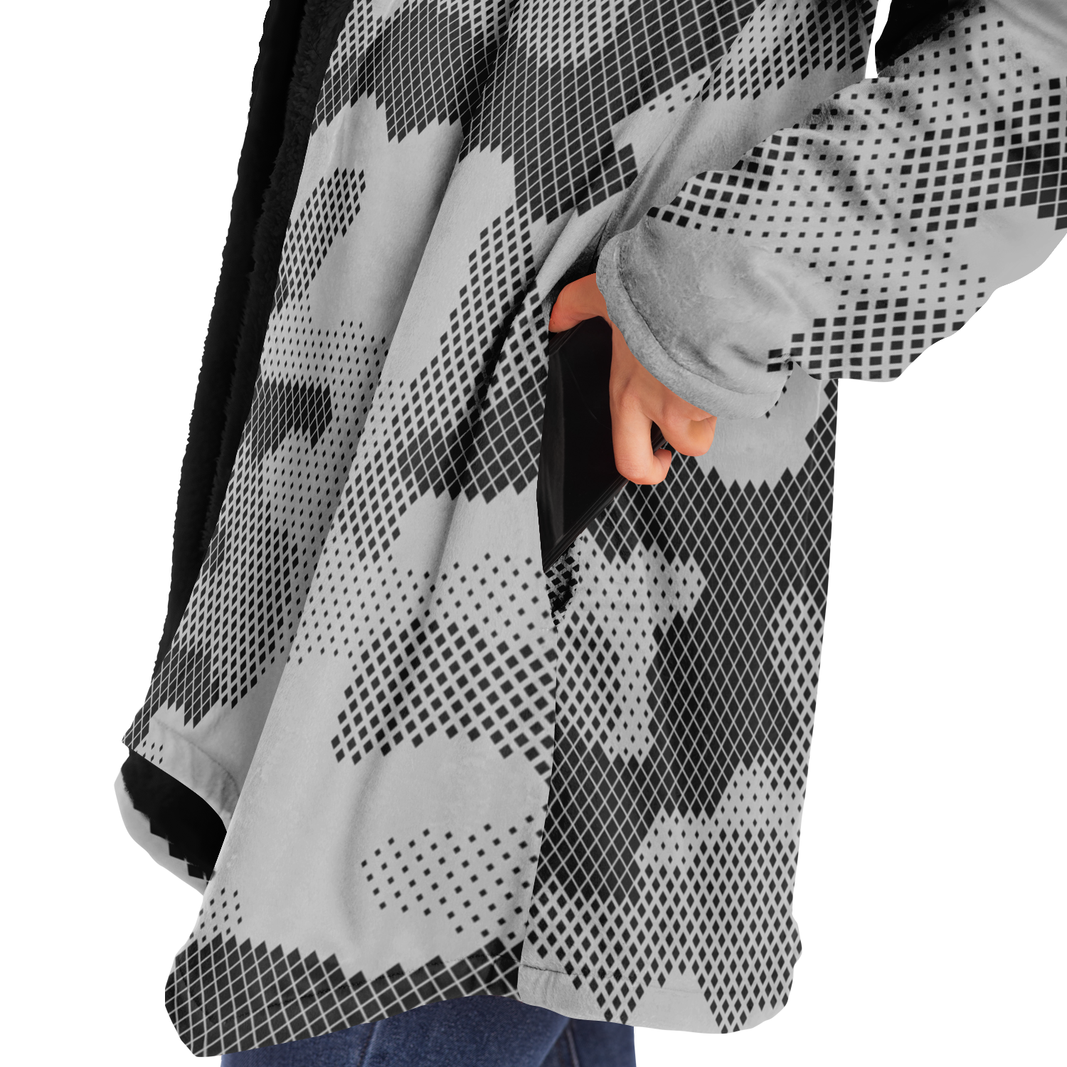 Camo Cloak | Gray Digital Camouflage | Microfleece