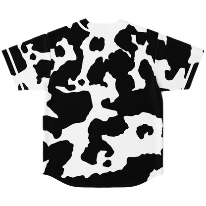 Camo Baseball Jersey | Black & White Cow Camouflage