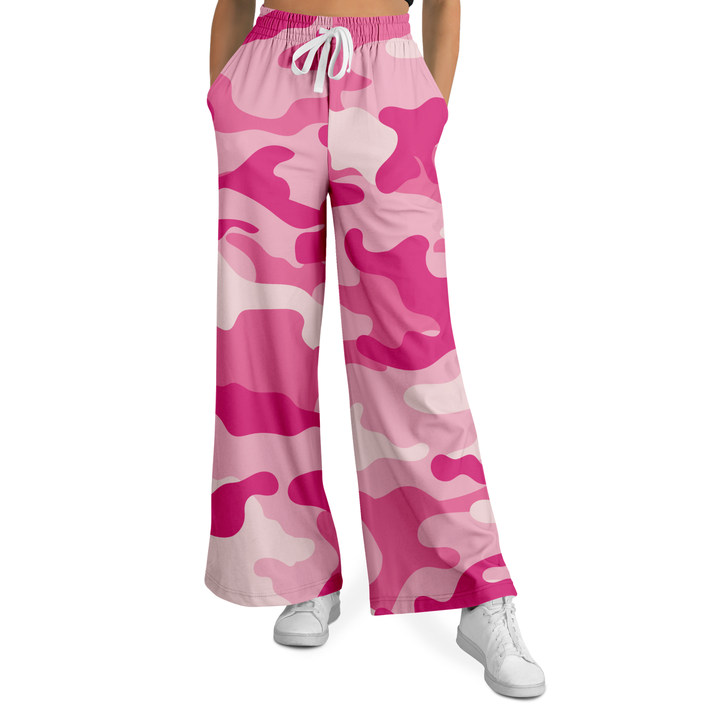 Camo Wide Leg Pants | Lavender Pink Camouflage