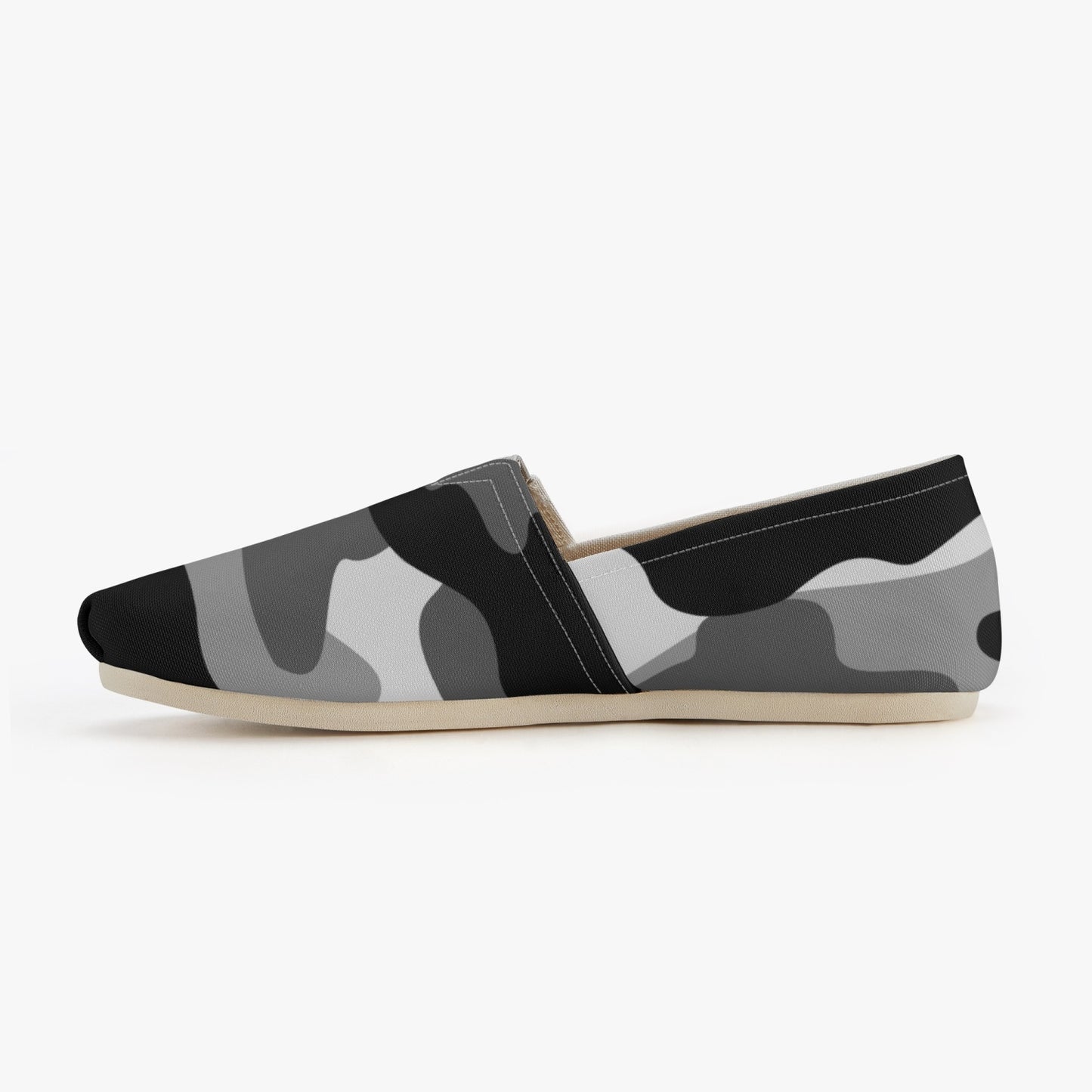 Camo Toms | Black, Gray, and White Camouflage Canvas Shoes