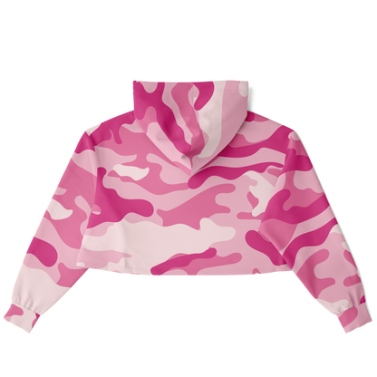 Cropped Hoodie For Women | Lavender Pink Camouflage