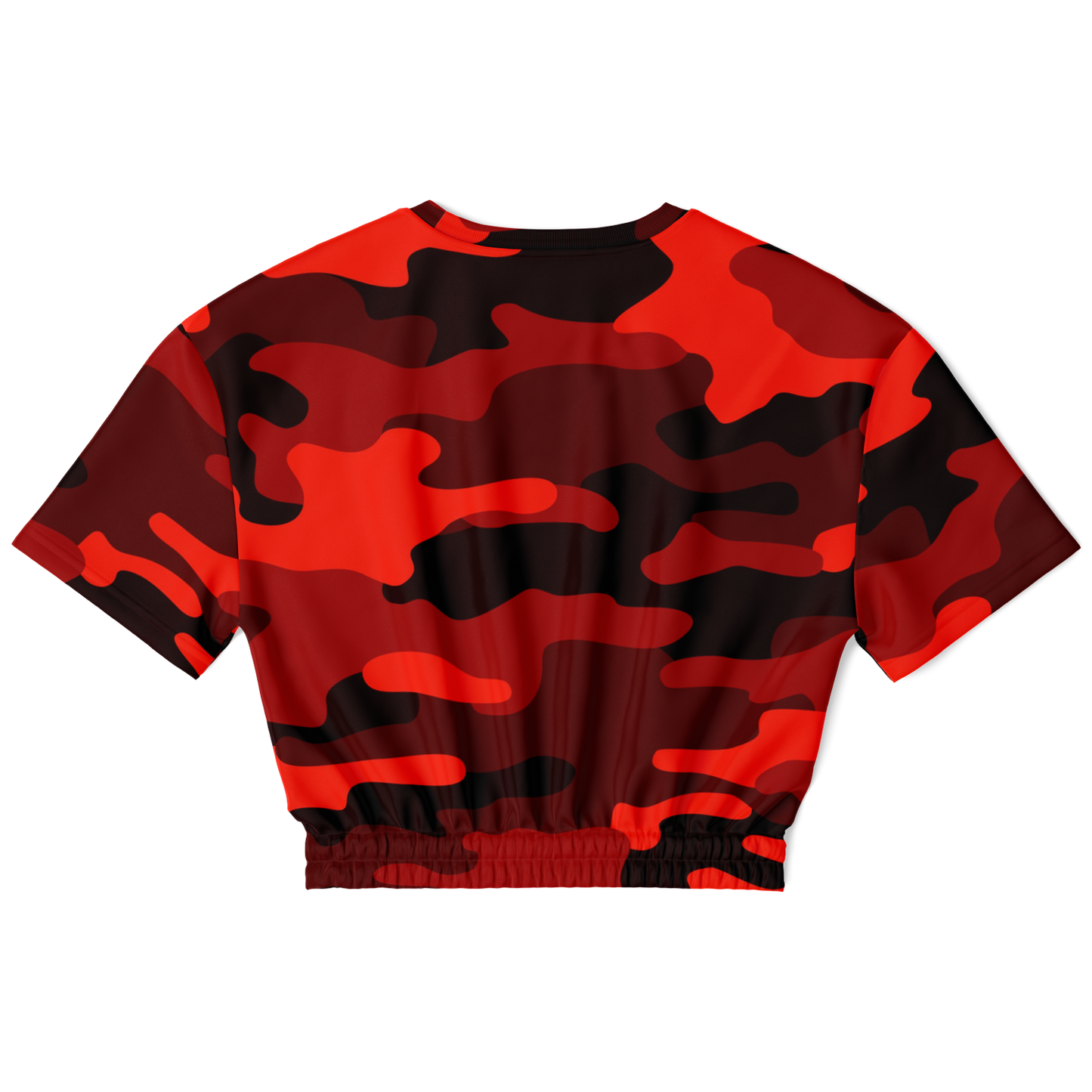 Camo Crop Top Sweatshirt | Scarlet Red & Black Camouflage