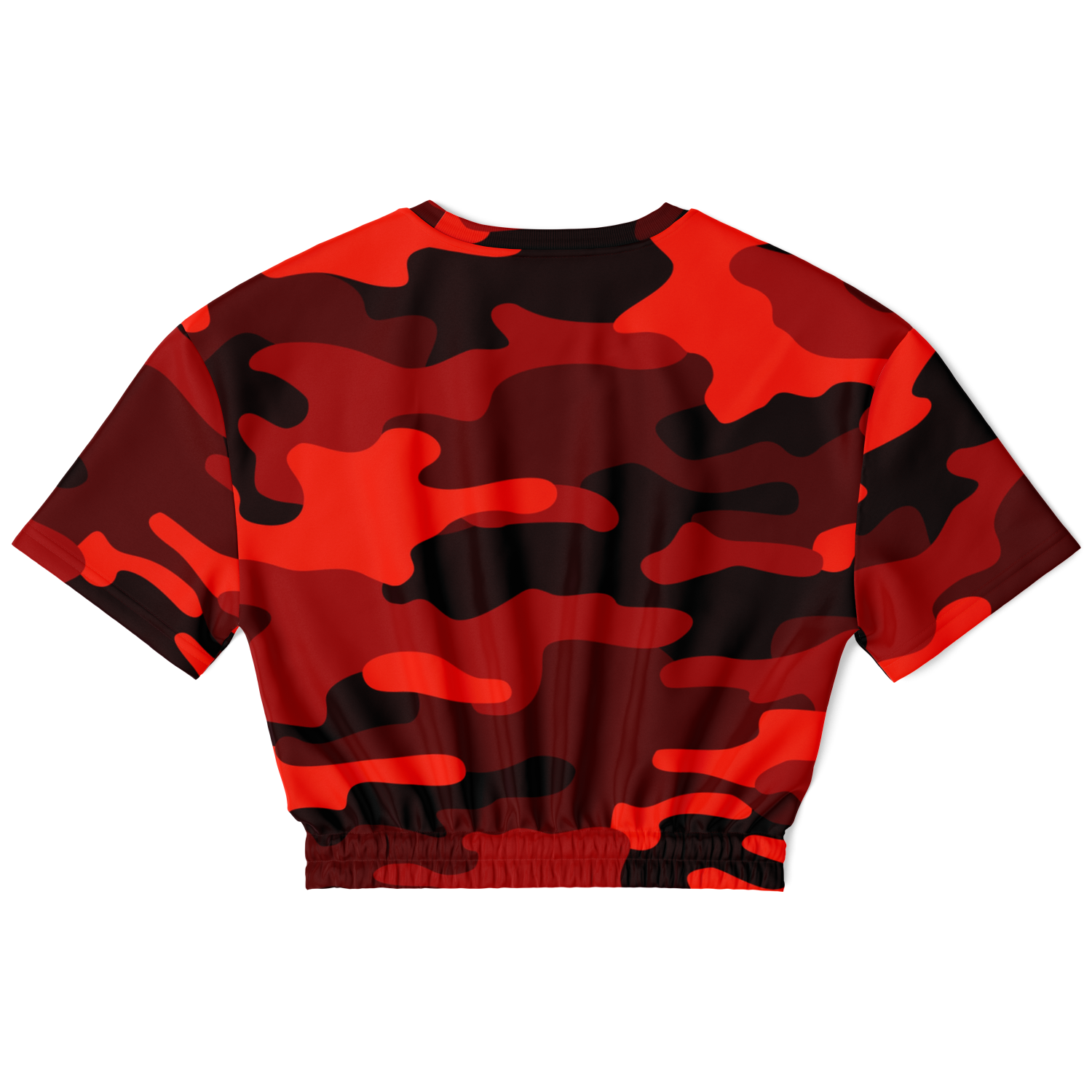 Camo Crop Top Sweatshirt | Scarlet Red & Black Camouflage