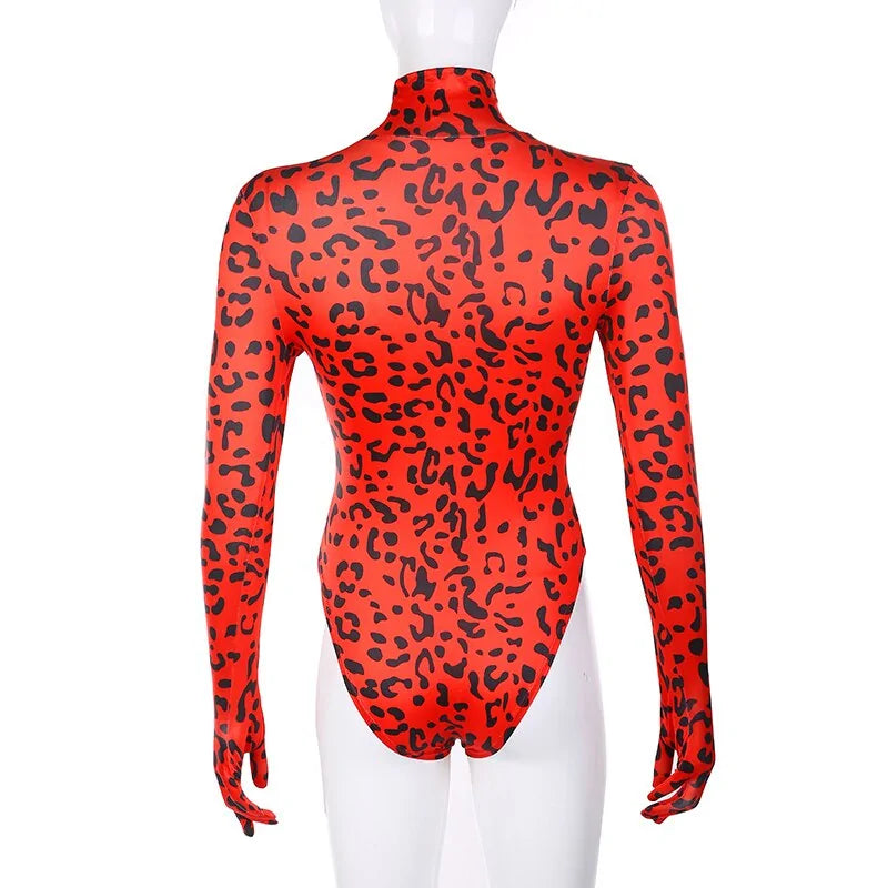 Red Leopard Print Bodysuit: Autumn's Statement