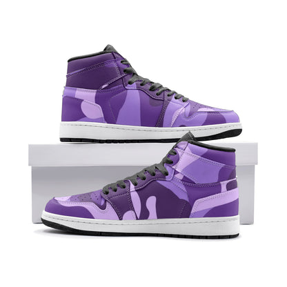 Camo Sneakers | High-Top | Purple, Blue, and Mauve Camouflage