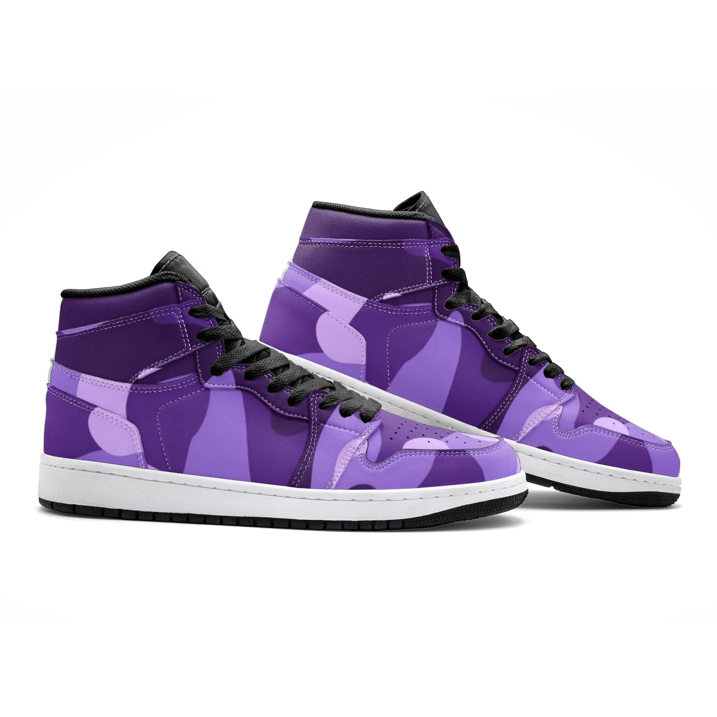 Camo Sneakers | High-Top | Purple, Blue, and Mauve Camouflage