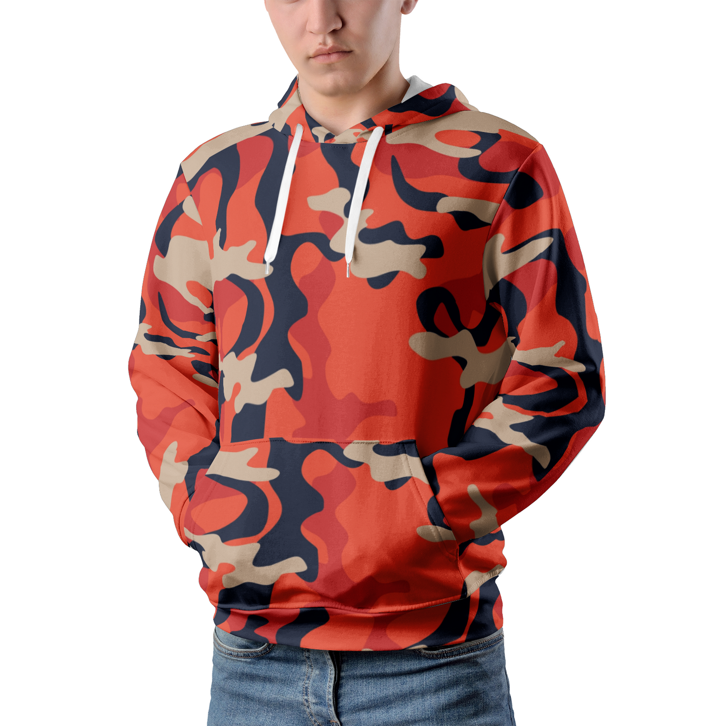 Pink Camo Hoodie | Mixed Tan and Blue Pullover