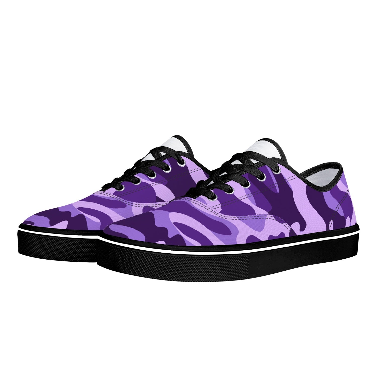 Camo Skate Shoes | Purple, Blue, and Mauve Camouflage