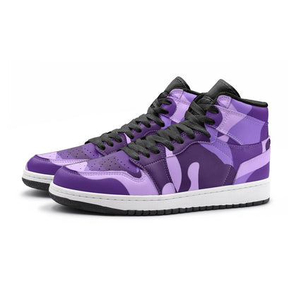 Camo Sneakers | High-Top | Purple, Blue, and Mauve Camouflage