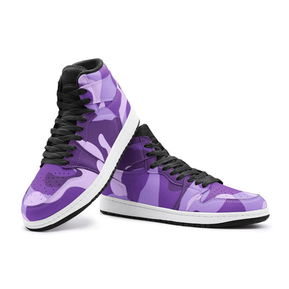 Camo Sneakers | High-Top | Purple, Blue, and Mauve Camouflage