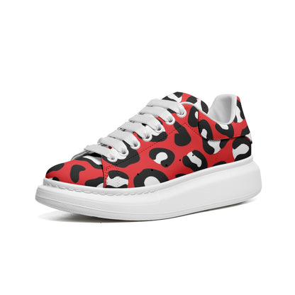 Leopard Sneakers | Oversized McQueens | Red, Black and White